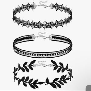 3pcs Black Choker Necklace for Women